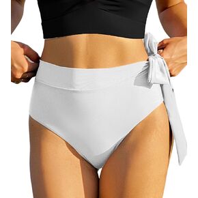 ZAFUL Women's High Waisted Bikini Bottoms Knot Swim Bottoms Tummy Control Tankini Bottoms S, M, L, XL Black