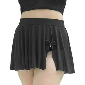 Womens Plus Size High Waisted Swim Skirt Split Bikini Skort Built-in Brief High Rise Swim Bottoms Only 2025