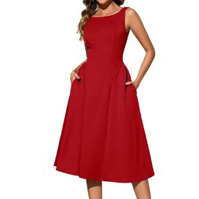 Bridesmay Women's Sleeveless Cocktail Party Dresses with Pockets 2025 A-Line Semi Formal Wedding Guest Dress