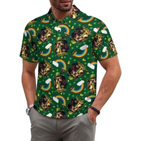 Funny Golf Shirts for Men,Lightweight Casual Hawaiian Shirts,Moisture-Wicking Short Sleeve Collared Shirt