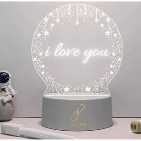 Custom Night Light – Personalized Gift with Name or Photo – Unique Customized Lamp for Anniversary, Birthday, Mother's Day – Romantic LED Night Light for Couples, Family, and Friends