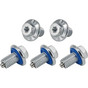 5 Pcs Magnetic Oil Drain Plug M12-1.75, 15mm Hex Head T45 Torx Compatible with 2013-2022 GMC, Buick, Cadillac, Chevrolet, Replace GM 55577568, 090-948