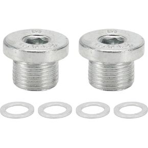 1 Set Universal Oil Drain Plug Anti Leakage 0.57" Height Oil Pan Drain Bolt Screw Thread Repair with Gasket Silver Tone Steel Aluminum M12x1.25