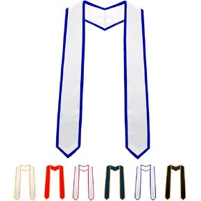 Graduation Stole, Plain Graduation Sash, Unisex Adult Honor Stoles with Trim for Graduation Ceremony 70" Long
