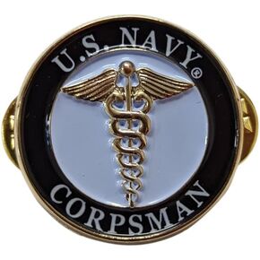 United States Navy USN Occupation Corpsman Black 1" Lapel Pin