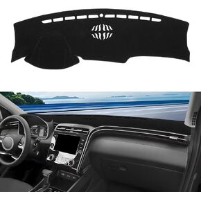 KUST Car Dash Cover for Hyundai Tucson 2022-2024 (ONLY FITS 4.2-inch Digital Instrument Cluster) Polyester Non-Slip Center Console Dash Cover Black (Not fits 10.25-inch Digital Instrument Cluster)