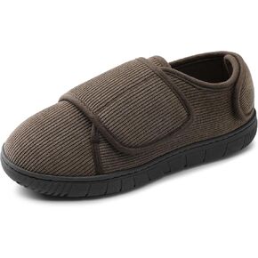 Mens Memory Foam Diabetic Slippers Comfy with Coral Fleece Lining for Arthritis Edema Swollen Feet House Shoes for Men