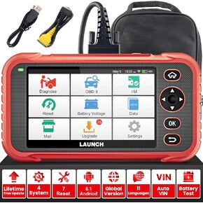 LAUNCH OBD2 Scanner CRP123i V2.0 Elite, 2025 Lifetime Free Update Engine ABS SRS TCM Scan Tool with 7 Resets Oil/SAS/Brake/BMS/D.P.F/ABS Bleeding/Throttle Reset, Auto Vin, Battery Test,FCA SGW