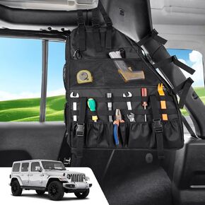 2PCS Roll Bar Storage Bag Fit for 1997-2025 Jeep Wrangler JK TJ LJ & Unlimited JL 4-Door Multi-Pocket Cargo Cage Organizer Black