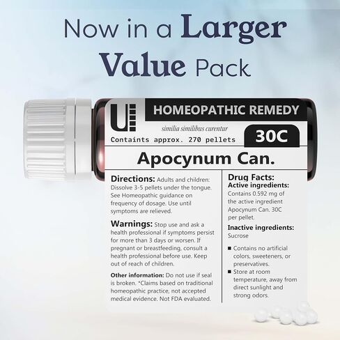 Apocynum Cannabinum 30C Homeopathic Remedy, 270 Pellets in Kuwait