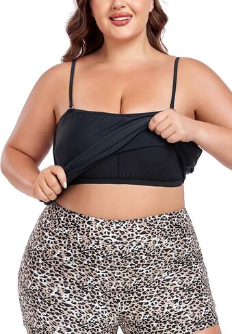 Ocean Blues Women's Plus Bandeau Tankini Top فقط in Saudi Arabia