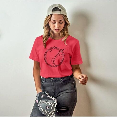 ALLTB Baseball Shirt Women Baseball Mom Shirts Funny Game Day Baseball Graphic Tee Tops Casual Ball Short Sleeve Tee Top in Saudi Arabia
