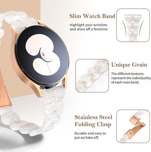 20mm Band Compatible with Galaxy Watch 6/5 Band 40mm 44mm/6 Classic 47mm 43mm Samsung Galaxy Watch 5 Band Pro 45mm, Slim 20mm Resin Band for Galaxy Watch 4 Band Classic 42mm 46mm, Tortoise in Saudi Arabia