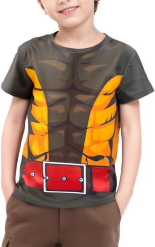 Kid's Print 3D Novelty Muscles Crewneck Cool Short Sleeve Funny Graphic T Shirts for Youth Boys Girls 4-14 Years in Saudi Arabia