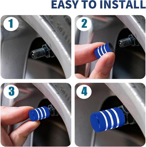 Tire Valve Stem Caps 5pcs, Anodized Aluminum Tire Air Caps with Plastic Insert to Prevent Rust & Leak-Proof, Universal Valve Stem Covers for Cars, Trucks, Motorcycles, SUVs & Bikes (Red) in Kuwait