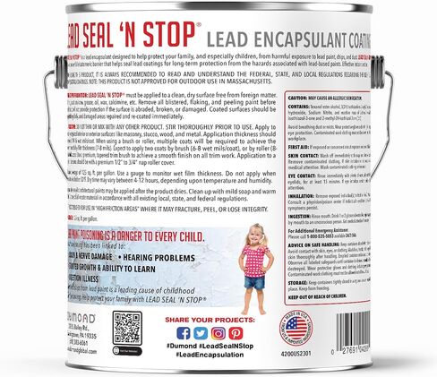 Dumond Lead Seal 'n Stop Lead Encapsulant Coating, Stops and Encapsulates Interior and Exterior Lead Based Paints, Long Term Protection for Your Entire Family, 1 Gallon in Saudi Arabia