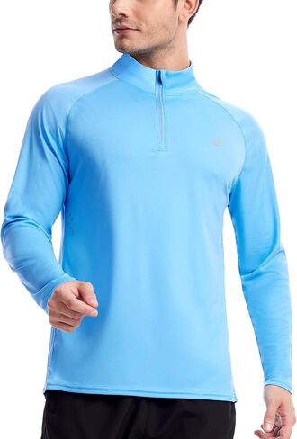 Roadbox Men UPF 50+ UV Sun Protection قمصان ، 1/4 Zip Athletic Pullover Long ، تركض تي شيرت حارس الطفح الجلدي الصيد in Saudi Arabia