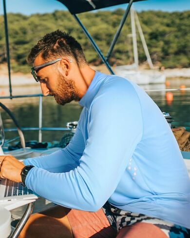 Roadbox Men UPF 50+ UV Sun Protection قمصان ، 1/4 Zip Athletic Pullover Long ، تركض تي شيرت حارس الطفح الجلدي الصيد in Saudi Arabia
