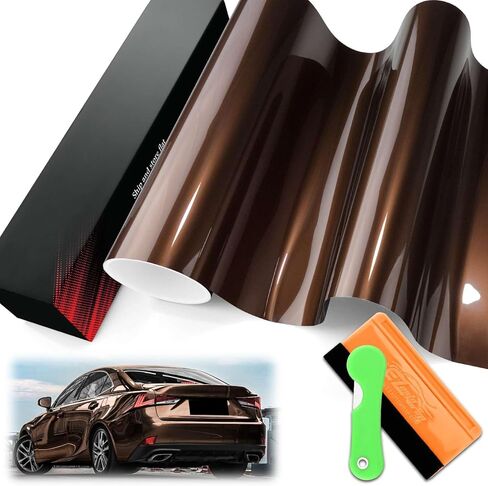 1FTx5FT PET Liquid Metallic Mocha Brown Gloss Vinyl Wrap Auto Car Sticker Decal Film Sheet Bubble Free Air Release Technology with Tool Set in Saudi Arabia