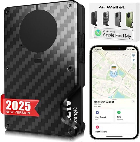 Air Wallet, Minimalist Air Wallet for Men with Built-in AirTag Chip, Ridge Wallets for Men, RFID Blocking Credit Card Holder,Slim Wallet For Men, Works with Find My IOS ONLY,Gift for Husband Boyfriend in Saudi Arabia