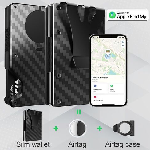 Air Wallet, Minimalist Air Wallet for Men with Built-in AirTag Chip, Ridge Wallets for Men, RFID Blocking Credit Card Holder,Slim Wallet For Men, Works with Find My IOS ONLY,Gift for Husband Boyfriend in Saudi Arabia