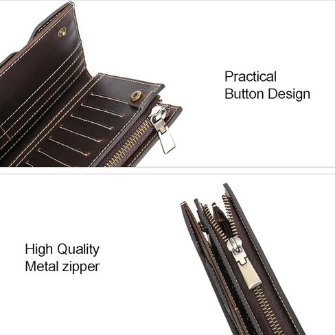 Lannsyne Grain Leather Travel Passport محفظة طويلة للرجال/النساء RFID حظر in Kuwait