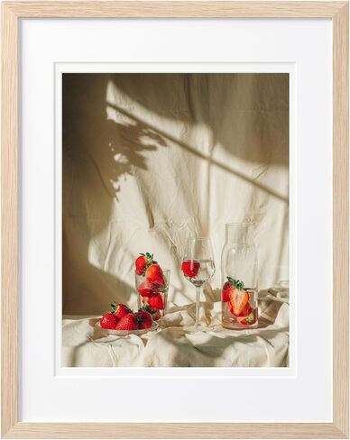 eletecpro 8x10 Picture Frame, Oak Picture Frames Matted to 5x7 Picture or 8x10 without Mat, Minimalist Poster Frames Made of Solid Oak Wood and Acrylic Cover for Wall & Tabletop Display, 4 Pack in Saudi Arabia