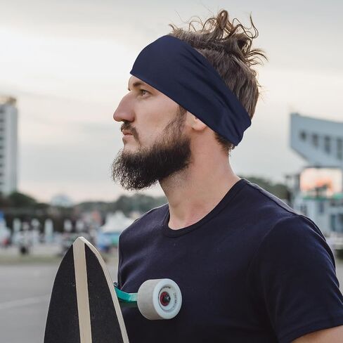 5 PCS Breathable Sports Headbands for Men and Women, Comfortable Moisture-Wicking Hairbands for Fitness, Yoga, Running, Cycling, and Workout in Saudi Arabia