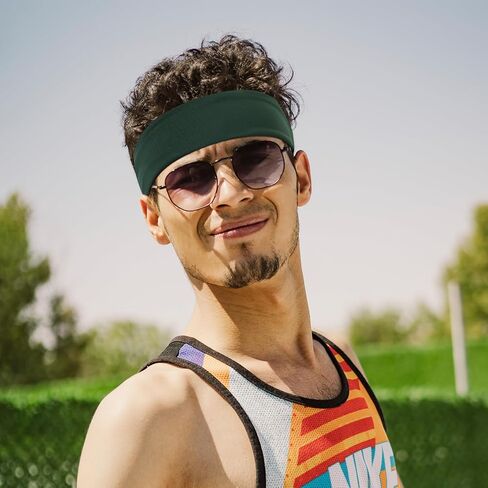 5 PCS Breathable Sports Headbands for Men and Women, Comfortable Moisture-Wicking Hairbands for Fitness, Yoga, Running, Cycling, and Workout in Saudi Arabia