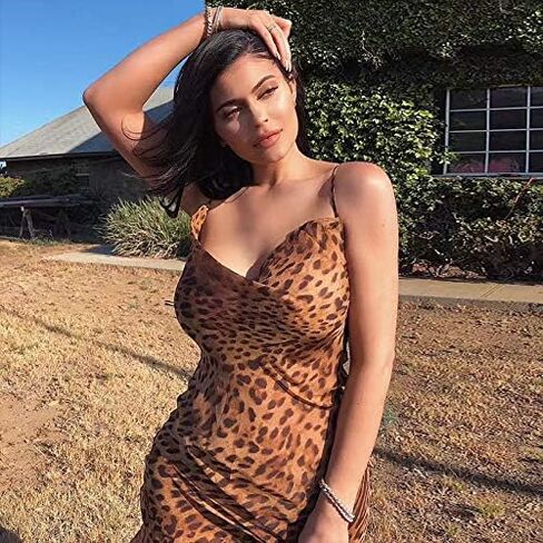 ANKOMINA Women's Leopard Mesh Sheer Spaghetti Strap Long Maxi Dress Sexy Backless Beach Swimsuit Cover Ups Party Club Dresses in Saudi Arabia