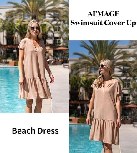 Ai'Mage Womens Swimsuit Coverups Bikini Beachwear Swimwear Cover Up V Deck Wathing Sup in Saudi Arabia