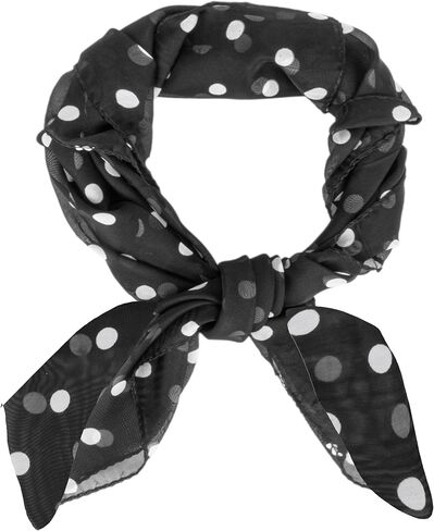 20s 50s Women's Polka Dot Scarf - 25" x 25" Retro Hair Tie Sheer Square Neck Head Scarf Vintage Neckerchief for Women in Saudi Arabia