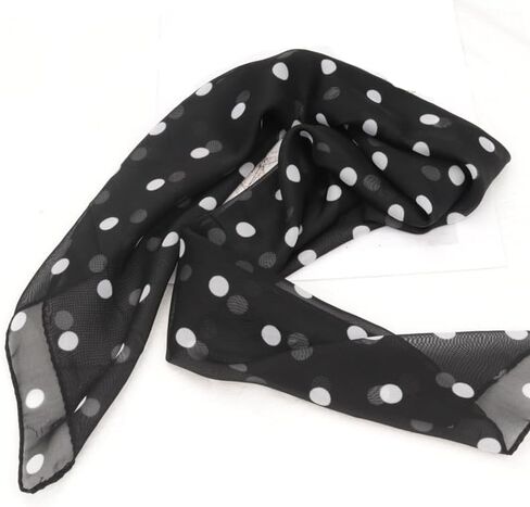 20s 50s Women's Polka Dot Scarf - 25" x 25" Retro Hair Tie Sheer Square Neck Head Scarf Vintage Neckerchief for Women in Saudi Arabia