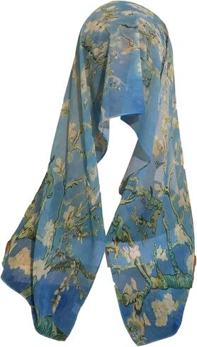 Blazing Autumn Fashion Neck Scarf Van Gogh Art Floral Tie Scarves Headband Shawls and Wraps in Saudi Arabia
