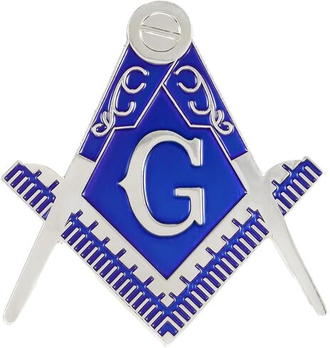 Premium Freemason Mason Car Emblem Badge Stunning Masonic Symbol with Compass Design for Luxury Vehicle Decoration (1, Mason Compass Emblem with G) in Saudi Arabia