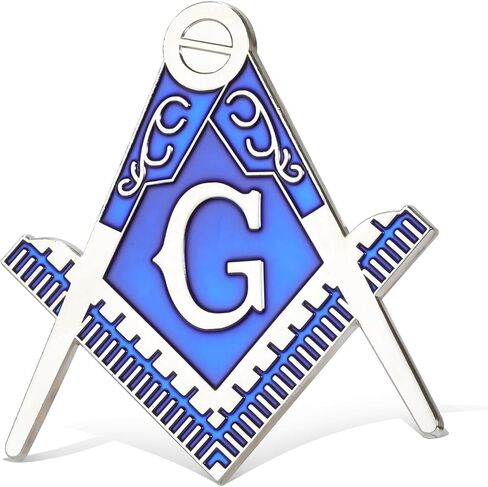 Premium Freemason Mason Car Emblem Badge Stunning Masonic Symbol with Compass Design for Luxury Vehicle Decoration (1, Mason Compass Emblem with G) in Saudi Arabia