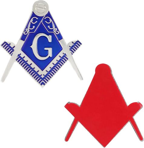 Premium Freemason Mason Car Emblem Badge Stunning Masonic Symbol with Compass Design for Luxury Vehicle Decoration (1, Mason Compass Emblem with G) in Saudi Arabia