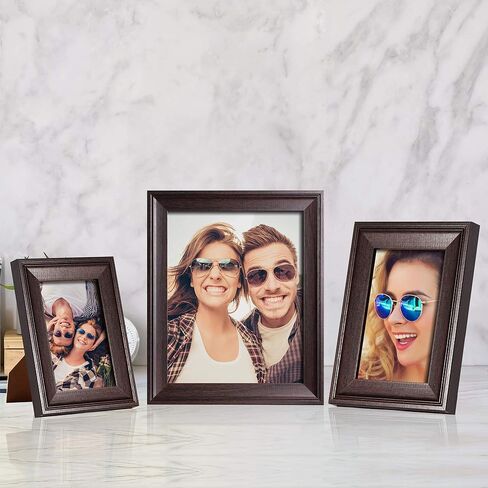 8x10 Picture Frame Set of 4, Brown Rustic Vintage Photo Frame with Real Glass, 8 x 10 Frames for Wall Mount and Tabletop Display in Kuwait