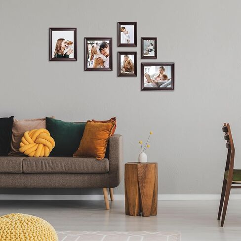 8x10 Picture Frame Set of 4, Brown Rustic Vintage Photo Frame with Real Glass, 8 x 10 Frames for Wall Mount and Tabletop Display in Kuwait