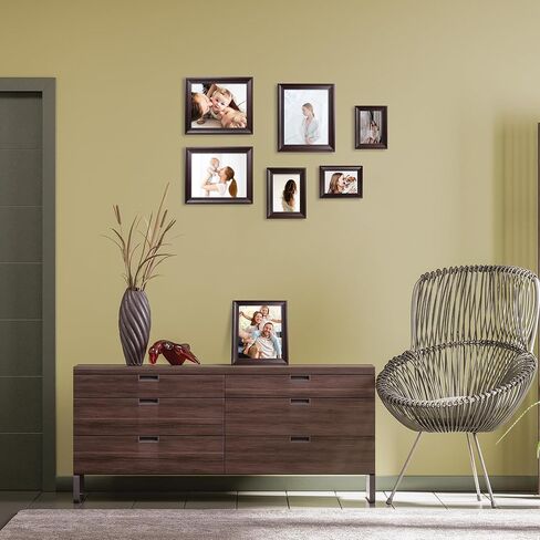 8x10 Picture Frame Set of 4, Brown Rustic Vintage Photo Frame with Real Glass, 8 x 10 Frames for Wall Mount and Tabletop Display in Kuwait