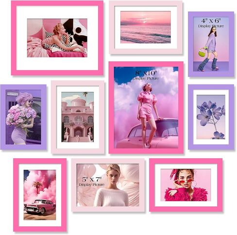 إطارات صور ملصقة توينج إطارات جدار ديكور 10 حزمة ، معرض إطار صورة ريفي ريفي تم تعيينه على الجدار أو عرض الطاولة ، وأحجام متعددة مع اثنين من 8 × 10 ، وأربعة 5x7 ، وأربعة إطارات صور 4x6 in Kuwait