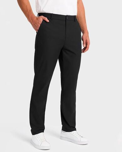 Mens Classic Fit Golf Pants Stretch Work Dress Pants 30''/32''/34'' Lightweight Casual Pants with Pockets in Kuwait