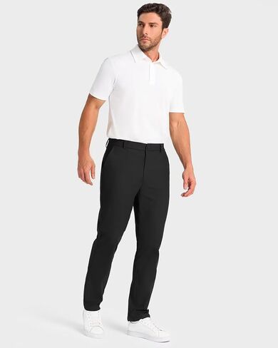 Mens Classic Fit Golf Pants Stretch Work Dress Pants 30''/32''/34'' Lightweight Casual Pants with Pockets in Kuwait
