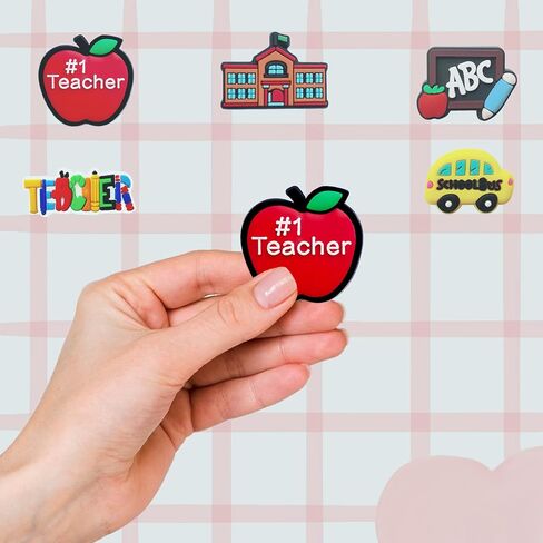 Teacher and School Shoe Charms - Fun School-Themed Decoration Charms Gift for Boys Kids Teens and Adults - Set of 5 in Saudi Arabia