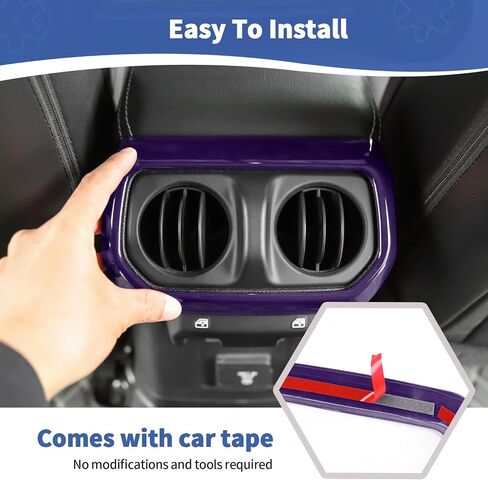 RT-TCZ لـ JEEP JL REAN AC تنفيس إطار RED RED متوافق مع Jeep Wrangler JL JLU Gladiator JT 2018-2024 Red Interior Accessories in Saudi Arabia