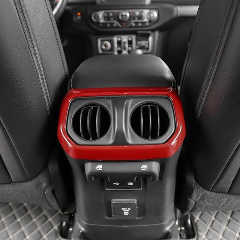 RT-TCZ لـ JEEP JL REAN AC تنفيس إطار RED RED متوافق مع Jeep Wrangler JL JLU Gladiator JT 2018-2024 Red Interior Accessories in Kuwait