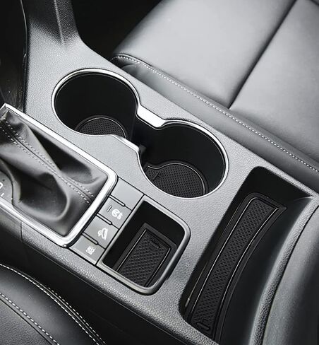 Auovo 2021 Anti-dust Mats for Kia Sportage KX5 Accessories 2017 2018 2019 2020 2021 2022 Custom Interior Cup Holder Inserts Center Console Door Pockets Liners 15pcs Left Hand Driver (Black Trim) in Saudi Arabia
