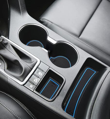 Auovo 2021 Anti-dust Mats for Kia Sportage KX5 Accessories 2017 2018 2019 2020 2021 2022 Custom Interior Cup Holder Inserts Center Console Door Pockets Liners 15pcs Left Hand Driver (Black Trim) in Saudi Arabia