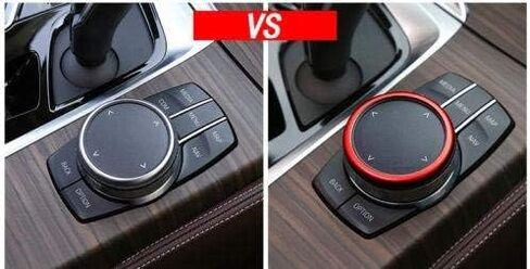 Xotic Tech Center Console Multimedia Control Idrive Controller Cover Cover Cover Trim متوافق مع BMW 1 2 3 4 5 6 7 Series X3 X4 X6 X6 2011 (3D JDM Red Aluminium) in Kuwait
