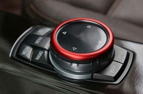 Xotic Tech Center Console Multimedia Control Idrive Controller Cover Cover Cover Trim متوافق مع BMW 1 2 3 4 5 6 7 Series X3 X4 X6 X6 2011 (3D JDM Red Aluminium) in Kuwait